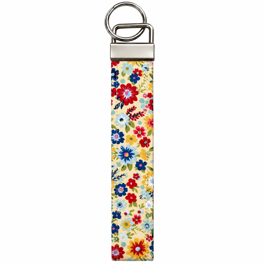 Cute Yellow Floral Keychain, Ideal for Keys and Accessories, Key Fob Wristlet