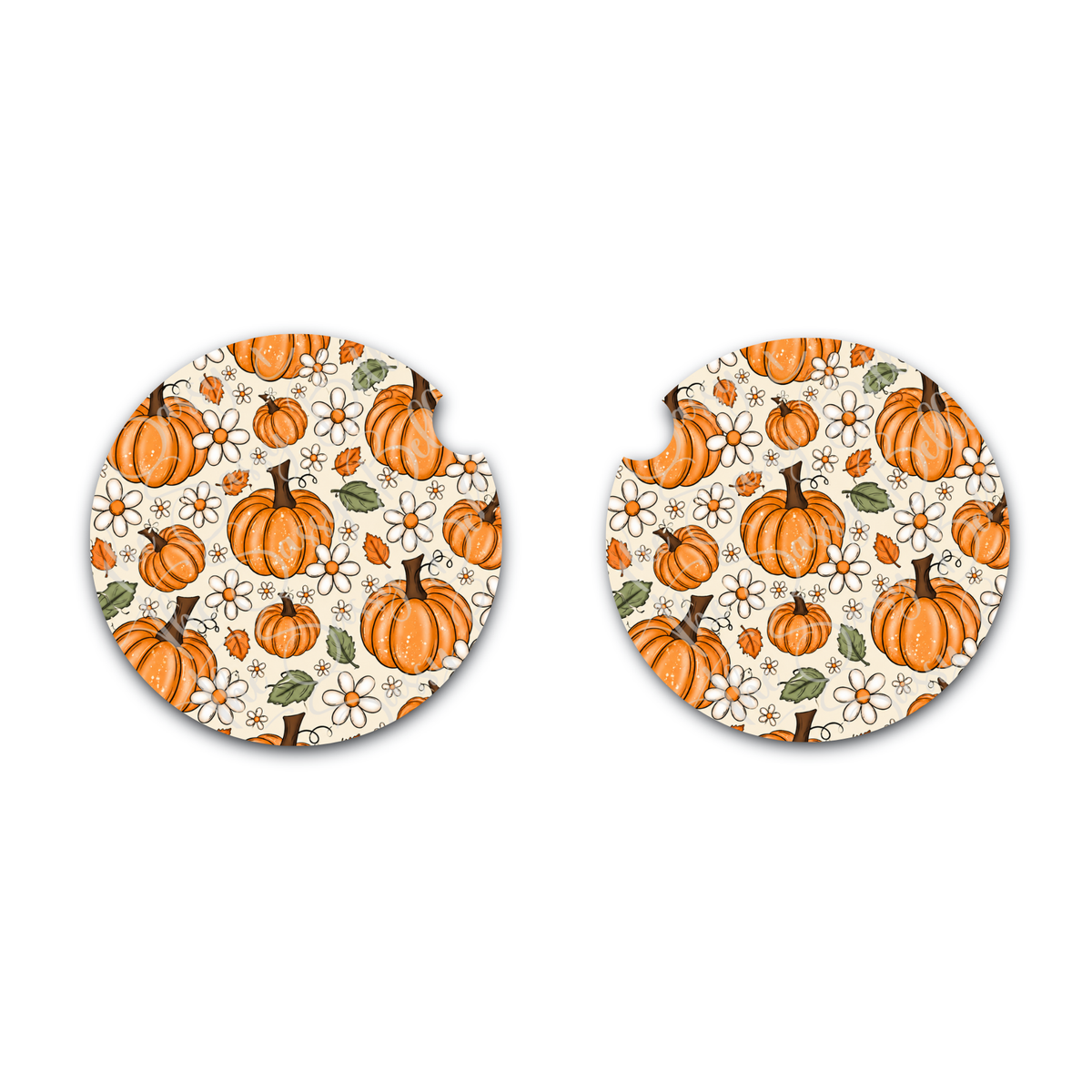 Fall Pumpkin Car Coasters, Cup Holder Inserts, Car Cup Holder, Interior Vehicle Accessories, Gift for Driver, Fall Themed Decor, Cute Car Gift, Neoprene Car Coasters