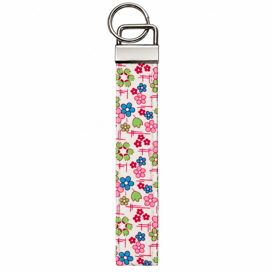 Floral Keychain Wristlet, Colorful Flowers, Cute Keychain Strap, Accessories