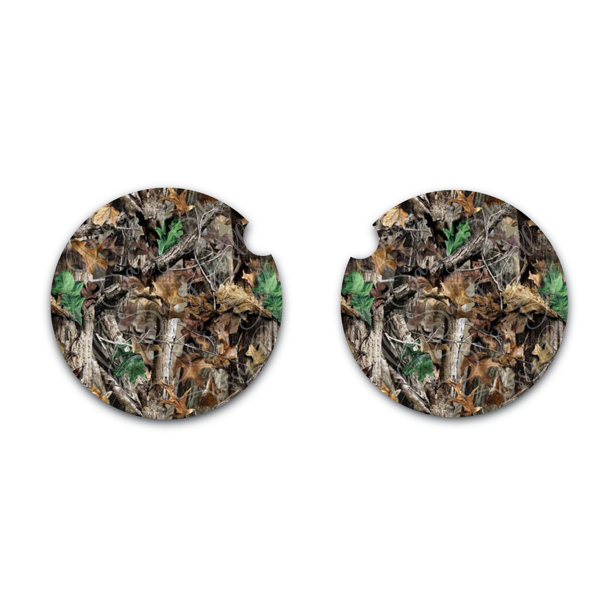 Camo Car Coasters, Advantage Inspired Camouflage, Neoprene Coasters Set of Two, Interior Auto Accessories