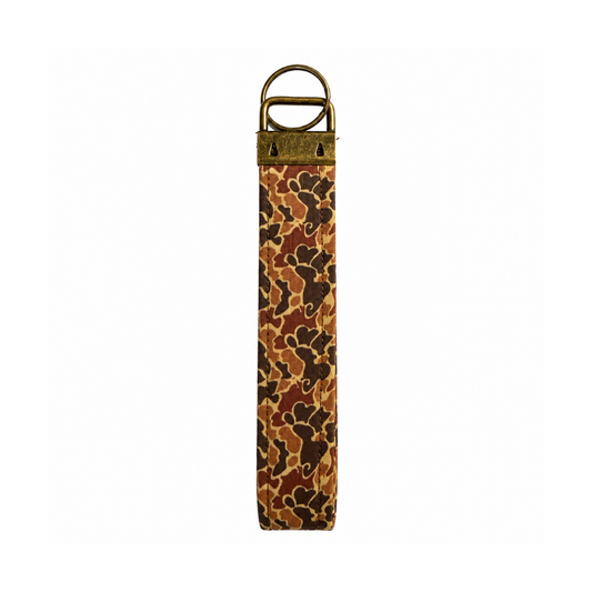 Camo Keychain Strap | Old School Brown Duck Camouflage | Handmade Cotton 5.5" Keychain | Car Key Holder