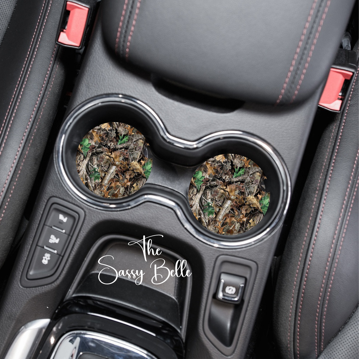 Camo Car Coasters, Advantage Inspired Camouflage, Neoprene Coasters Set of Two, Interior Auto Accessories