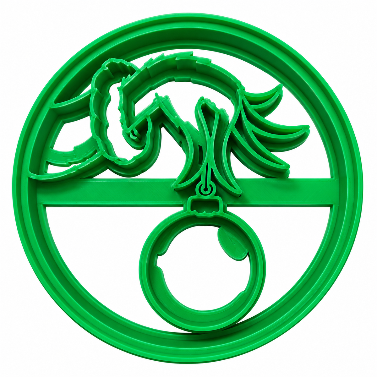 Grinch Hand Holding Christmas Ornament Imprint Cookie Cutter, 3D Printed in USA