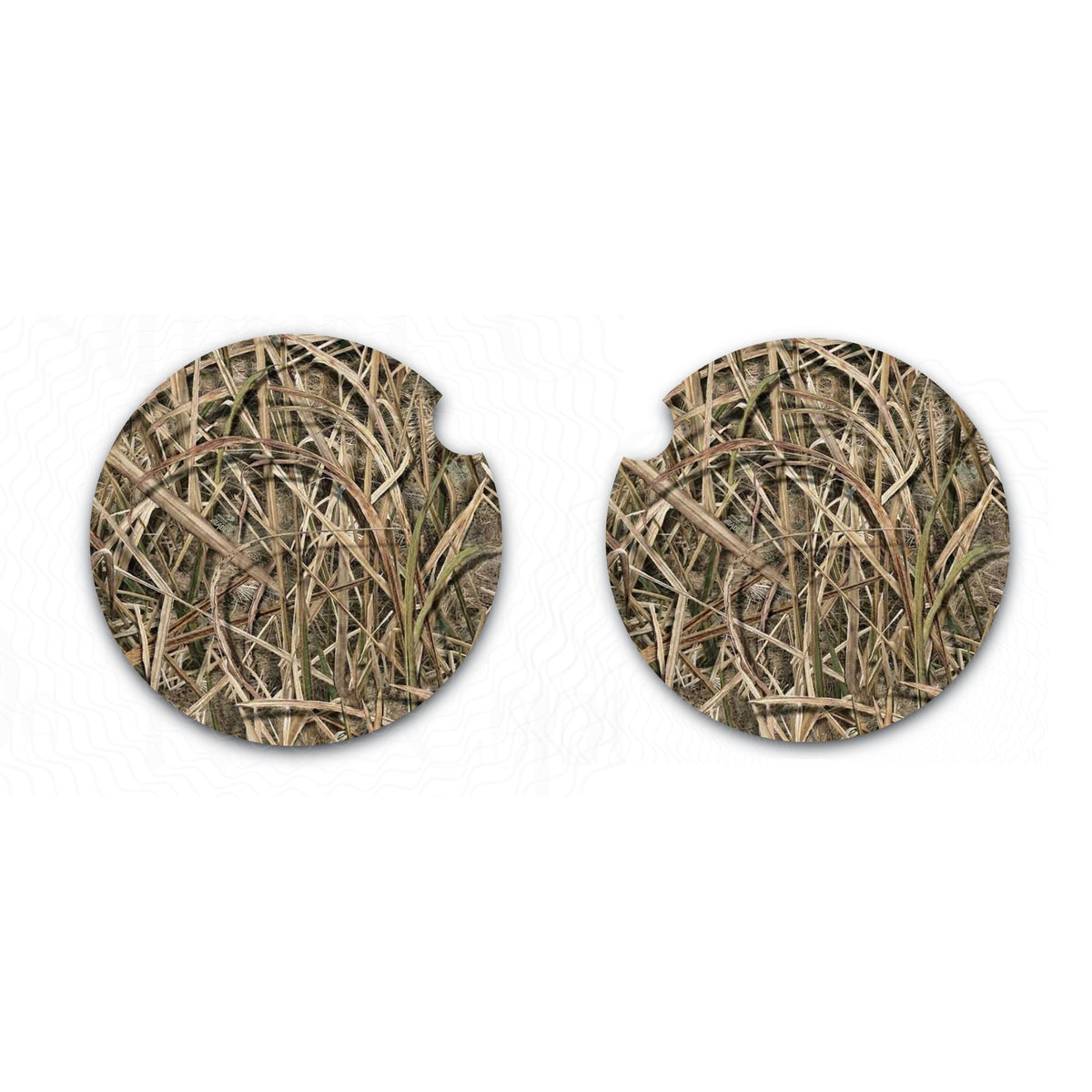Shadow Grass Camo Car Coasters, Car Cup Holders, Auto Accessories, Nature Inspired Coasters, Set of Two, Soft Neoprene Material