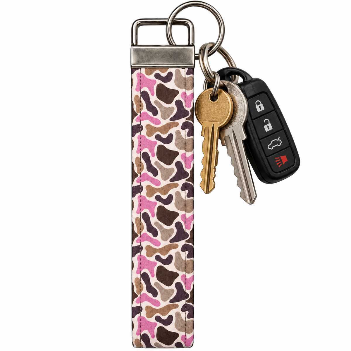 Pink Camo Key Fob Wristlet, Pink Duck Camo Keychain, Cute Accessories, Keychain Wristlet