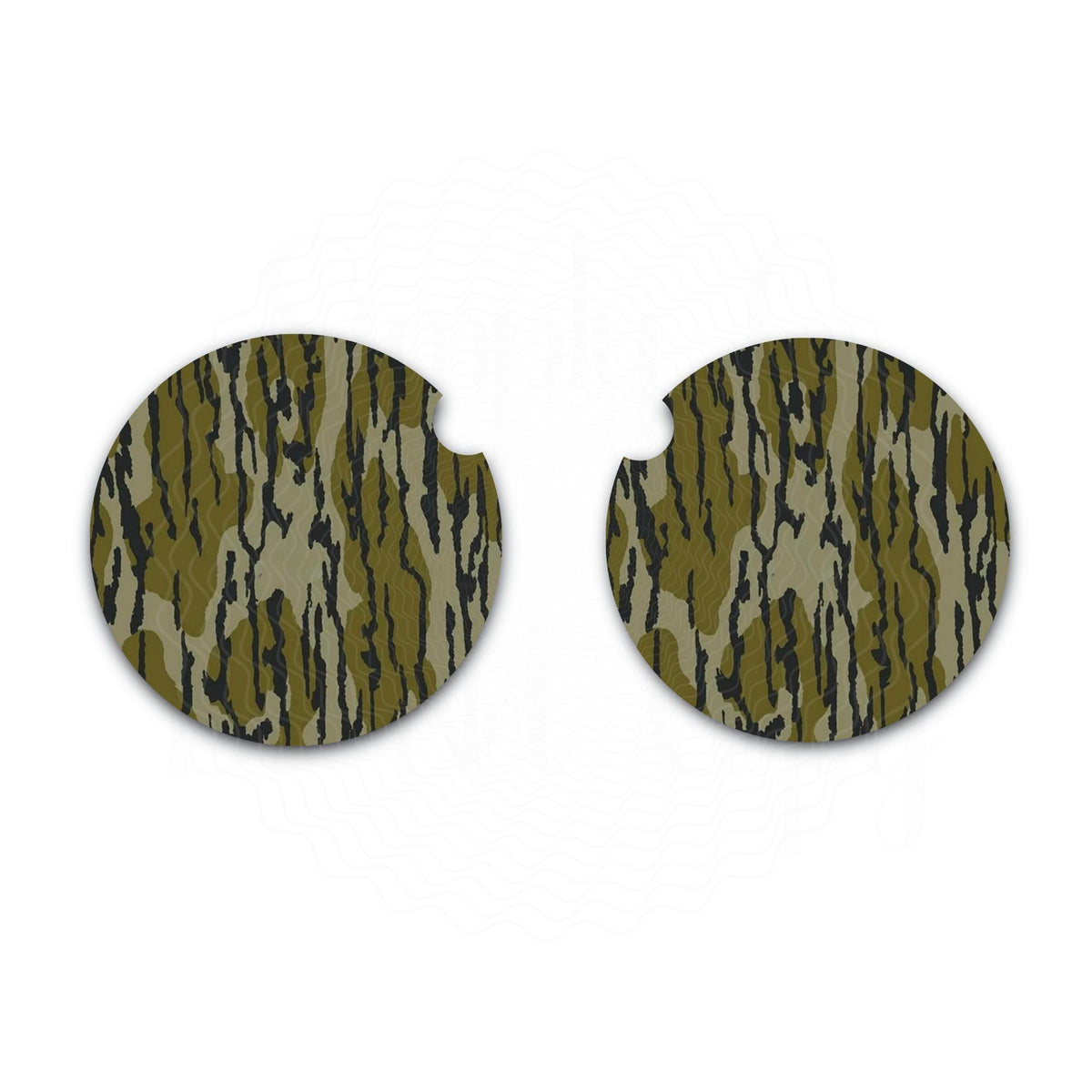 Bottomland Inspired Camo Car Coasters, Interior Auto Accessories, Set of Two