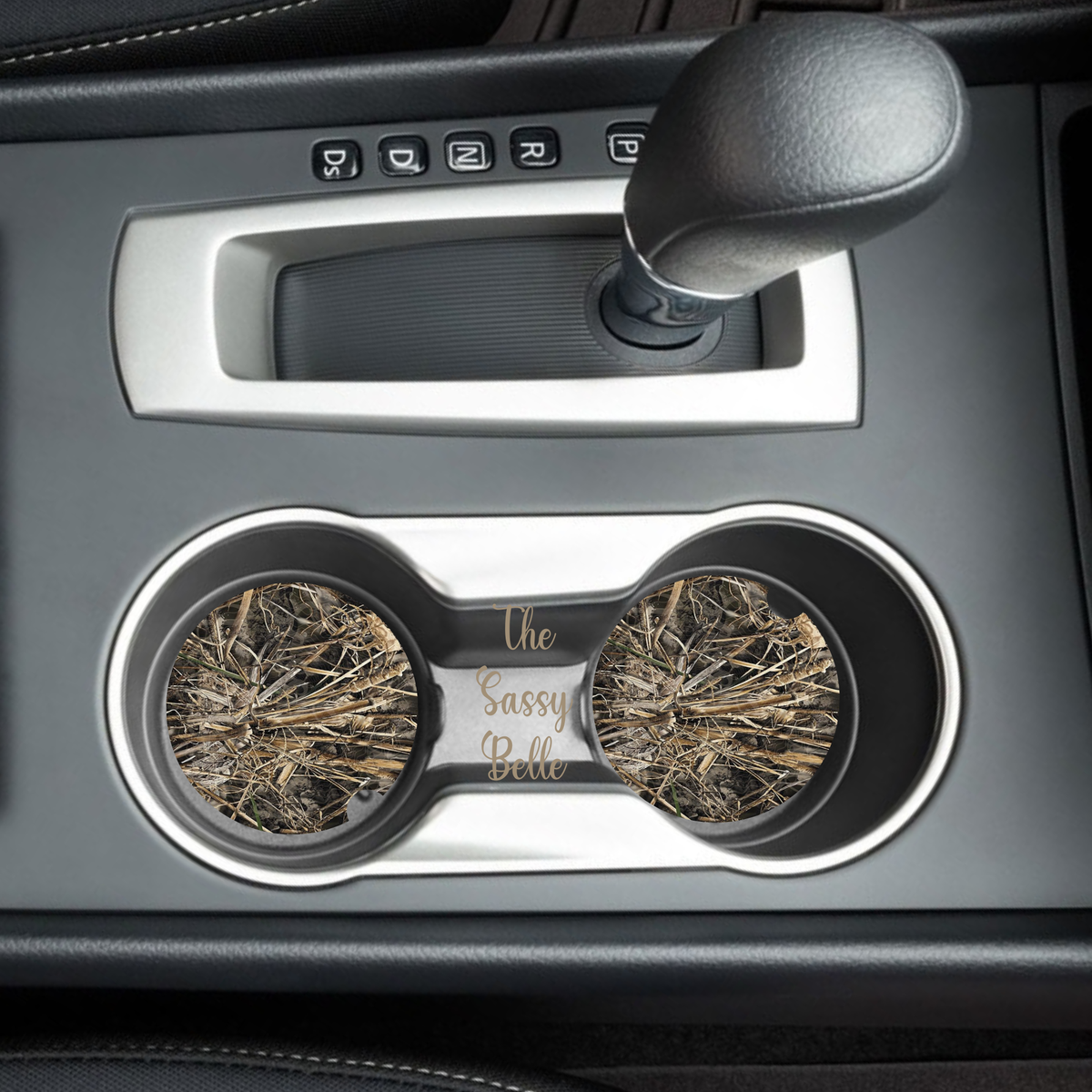 Max Seven Inspired Camouflage Car Coasters, Neoprene Car Coasters Set of Two, Interior Auto Accessories