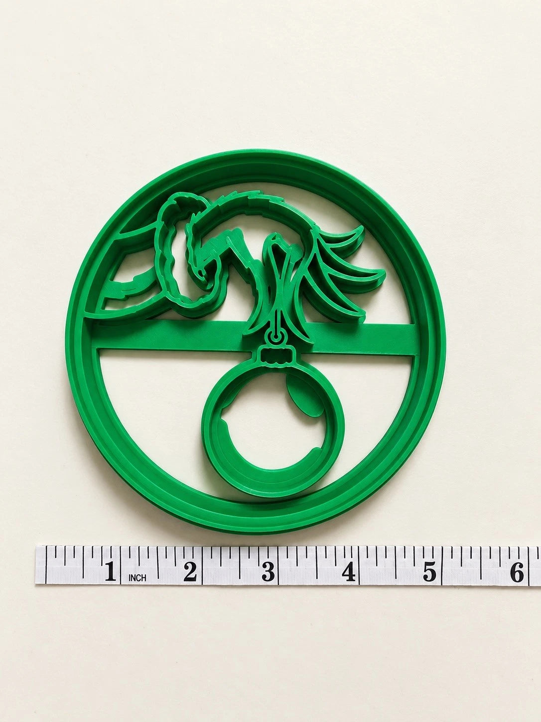 Grinch Hand Holding Christmas Ornament Imprint Cookie Cutter, 3D Printed in USA
